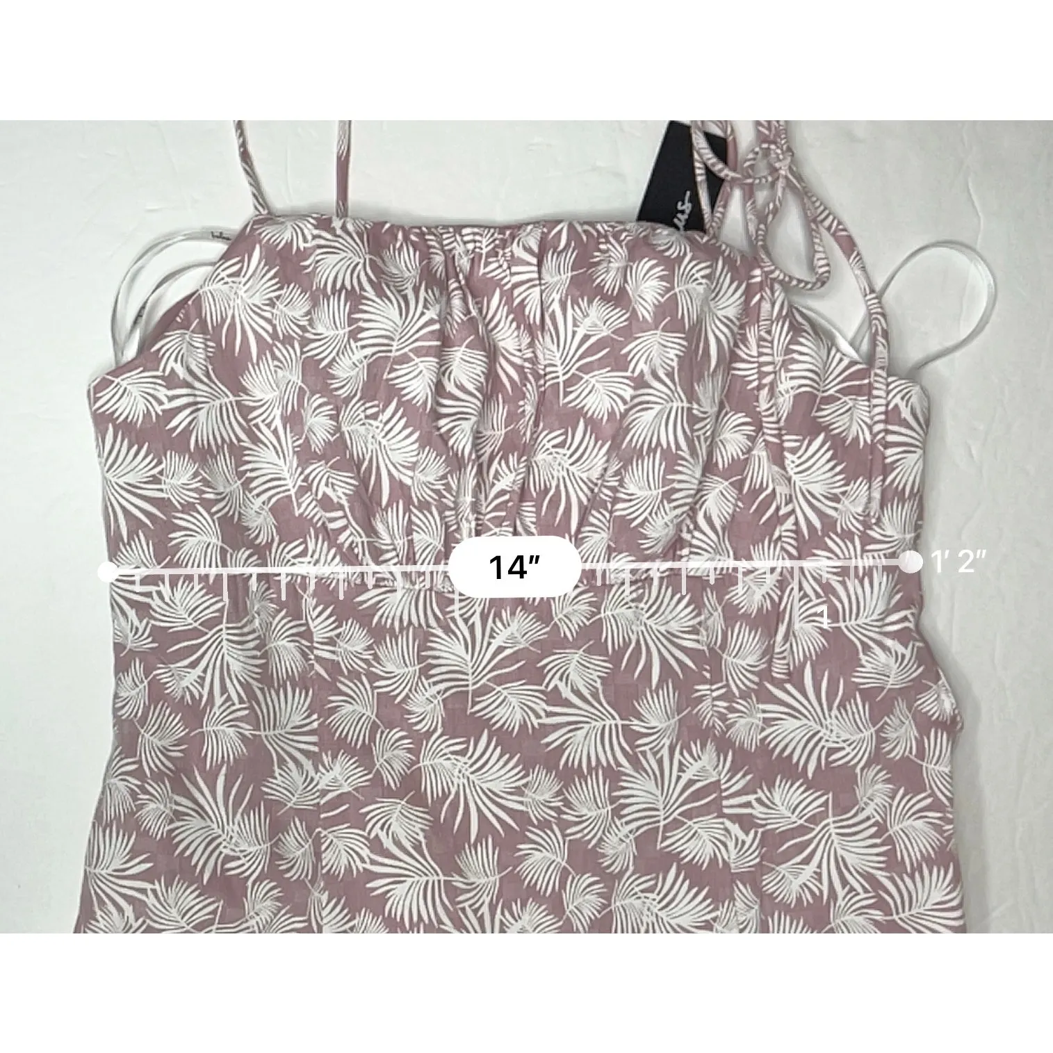 Lulu's Sunny Tropics Mauve Pink Palm‎ Tie Straps Mini Dress Sundress MEDIUM NWT - Image 5