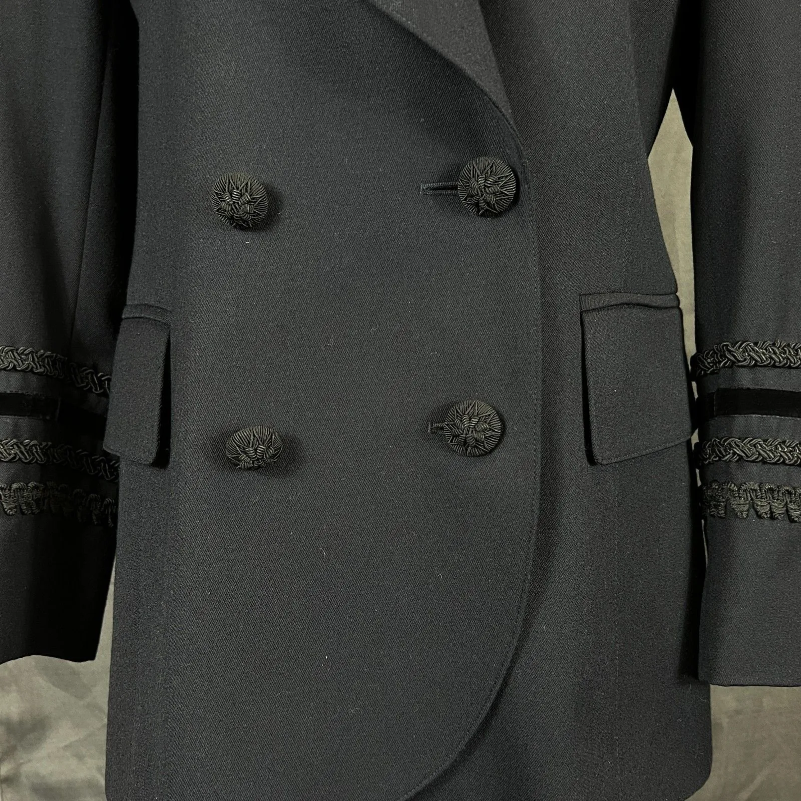 VTG Escada Blazer skirt 38 black tassels trim shawl collar Size undefined - Image 7