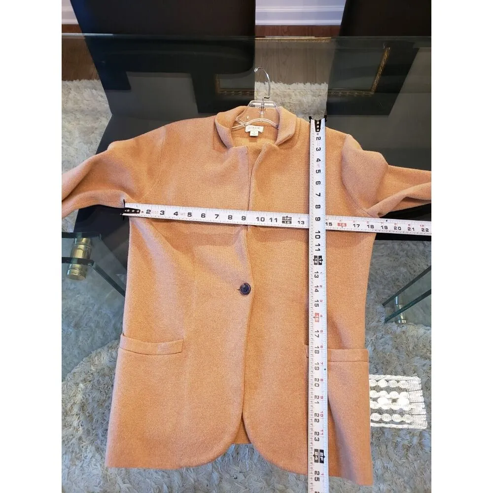 J. Crew Women's Beige Solid Long Sleeve Cecile Relaxed Sweater Blazer Size Small - Image 7