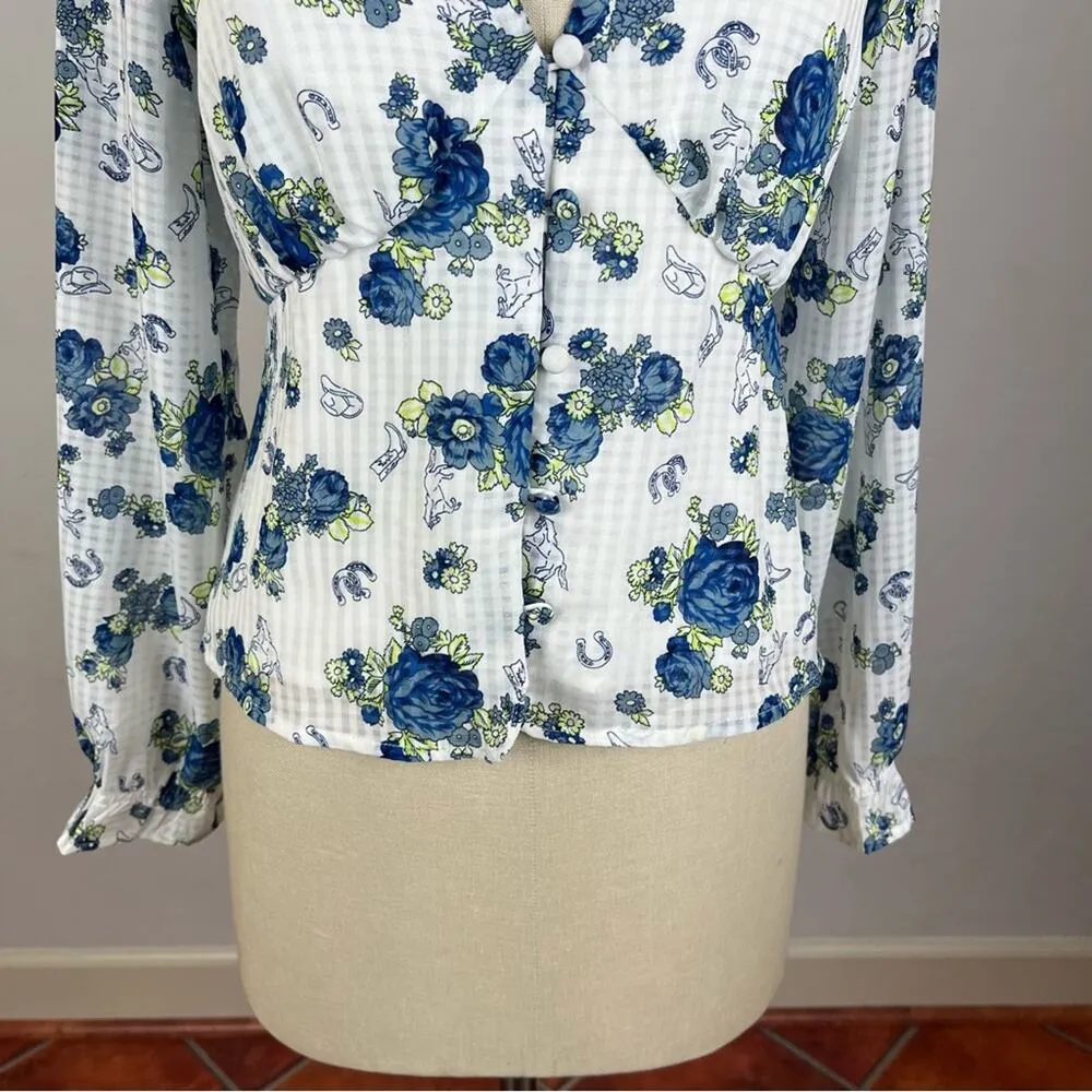 Modcloth  Rodeo Rose Button-Up Top - Image 4