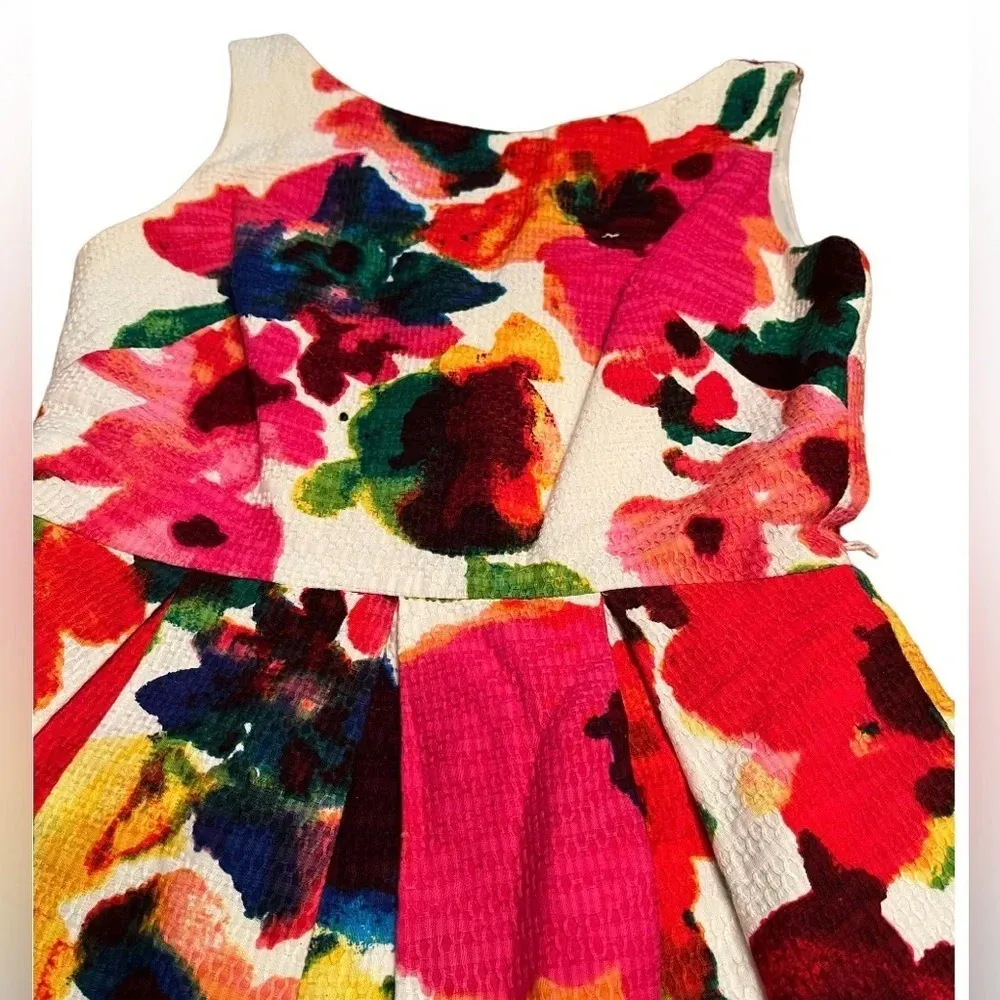 Eliza J bold watercolor floral print sleeveless dress, size XS. - Image 2