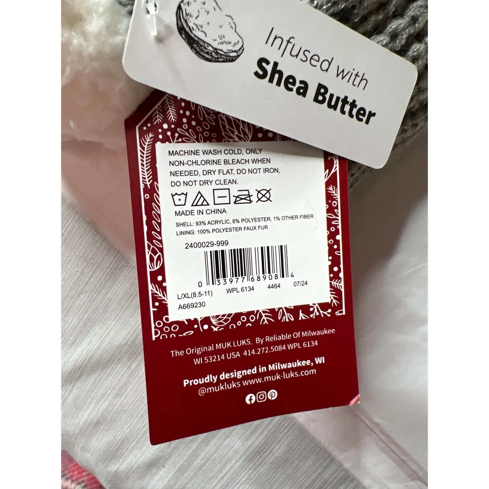 Muk Luks slippers NEW size L/XL Sherpa lined grey cozy core Warmth lounging Gray - Image 5