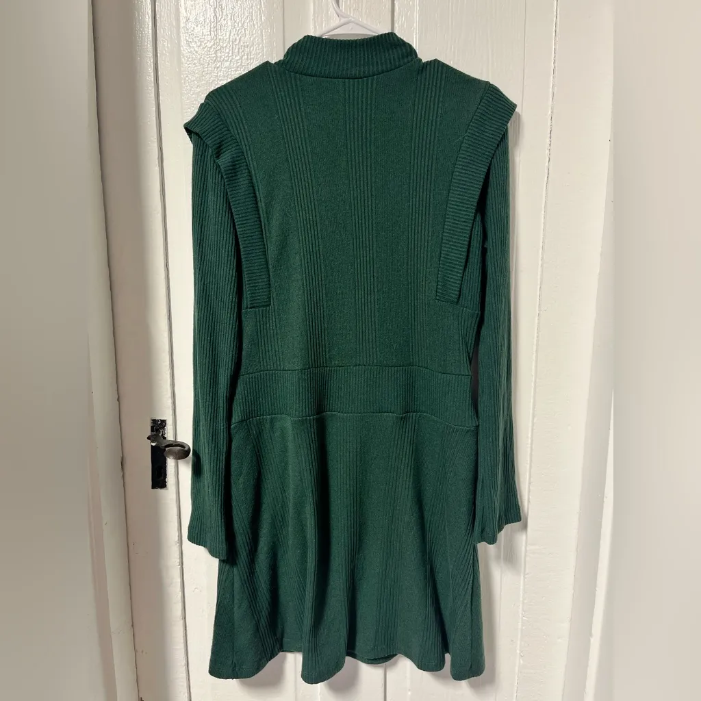 NWT Maeve Anthropologie Green Long Sleeve Sweater Dress size large - Image 4