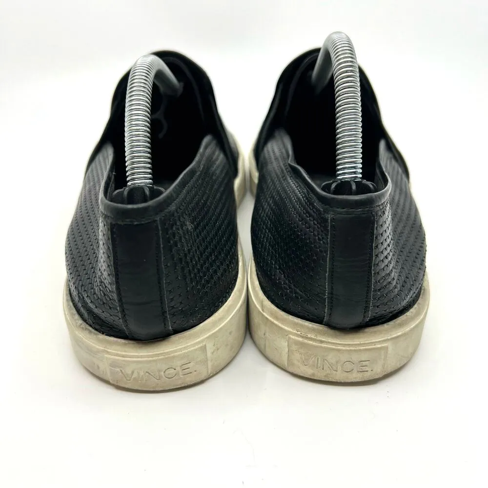 Vince Blair Black Perforated Leather Slip On Sneaker Women's 11 US - Image 6