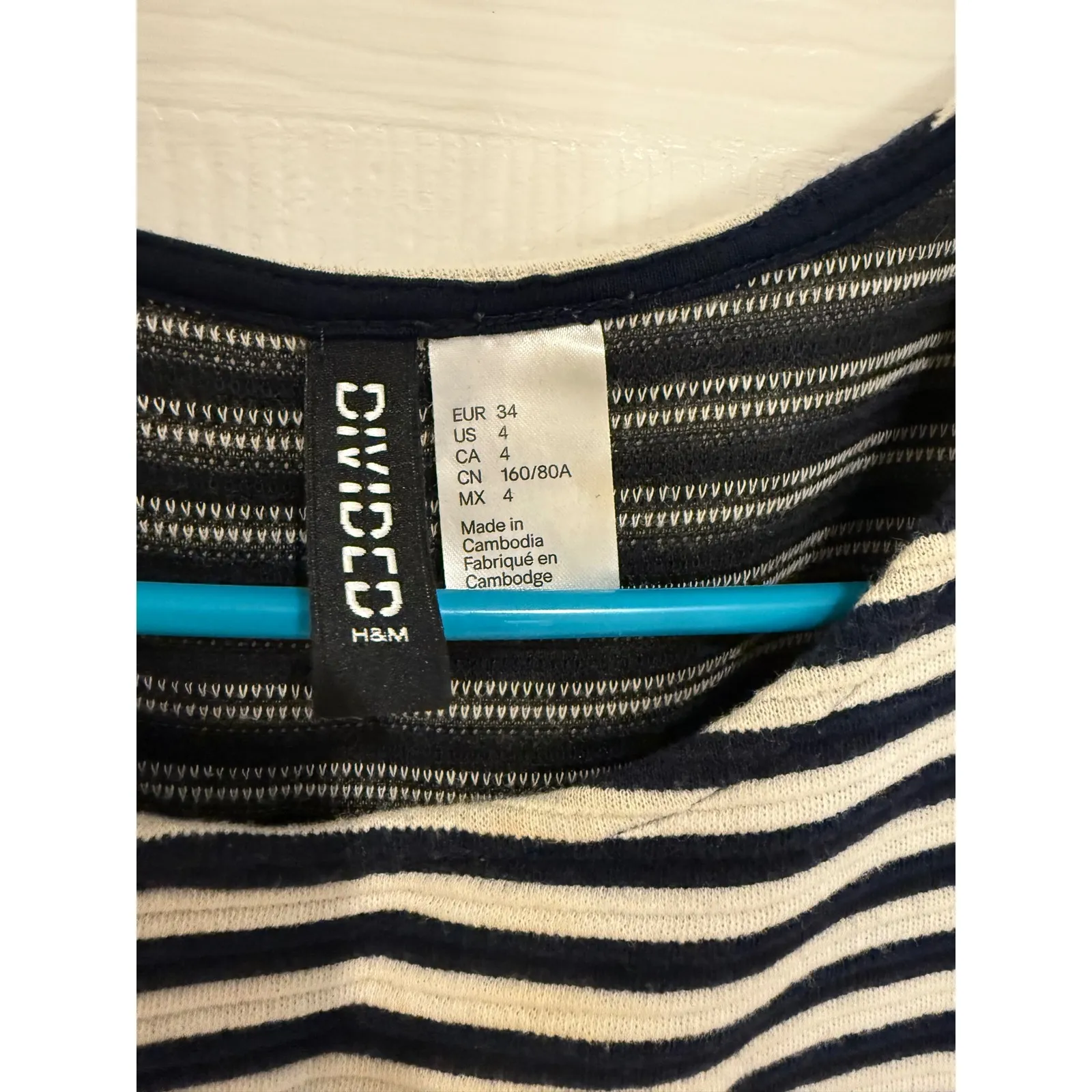 H&M Divided Striped Fit‎ and Flare Dress Sleeveless Casual Black White Size 4 - Image 3