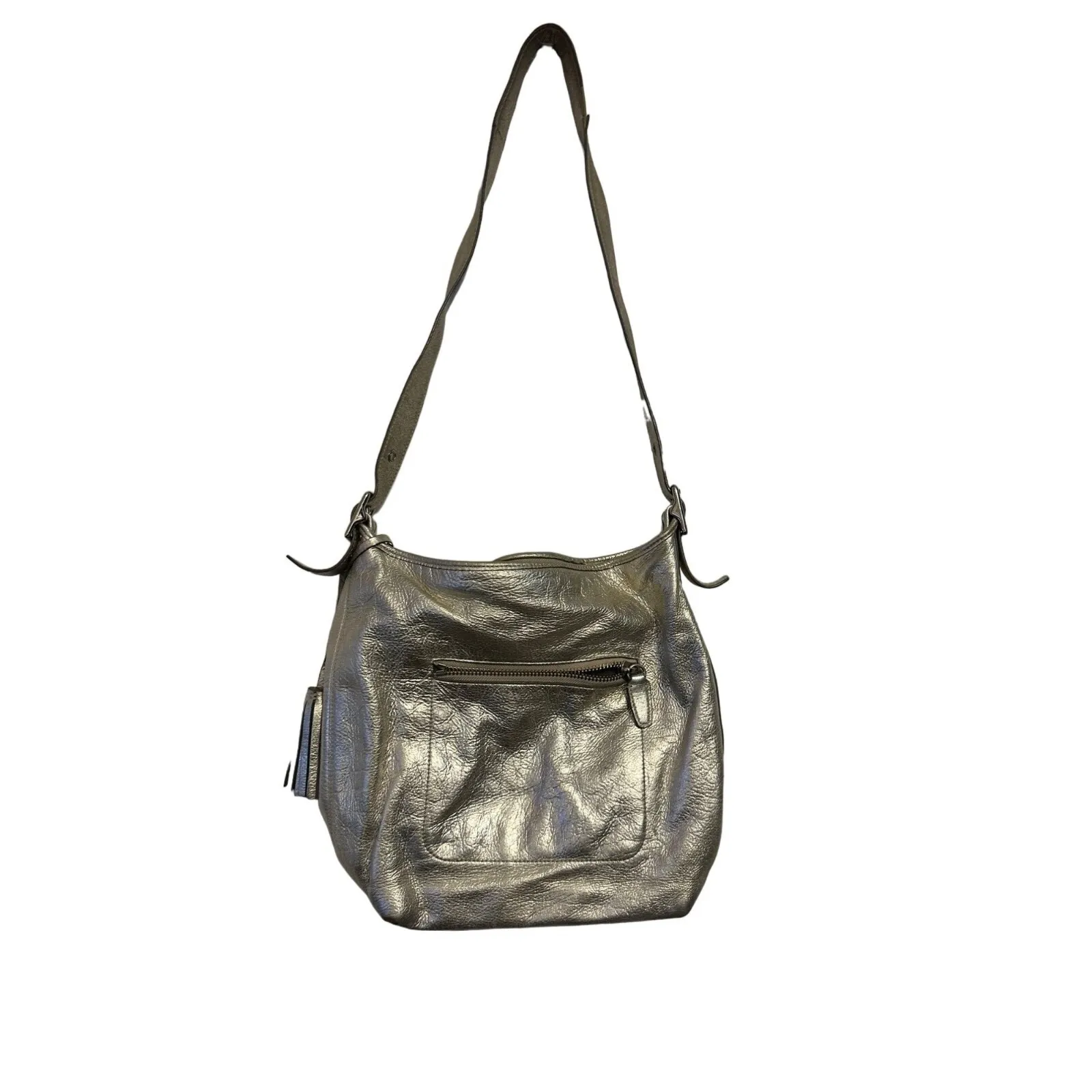 Coach silver leather purse with tassles‎ - Image 2