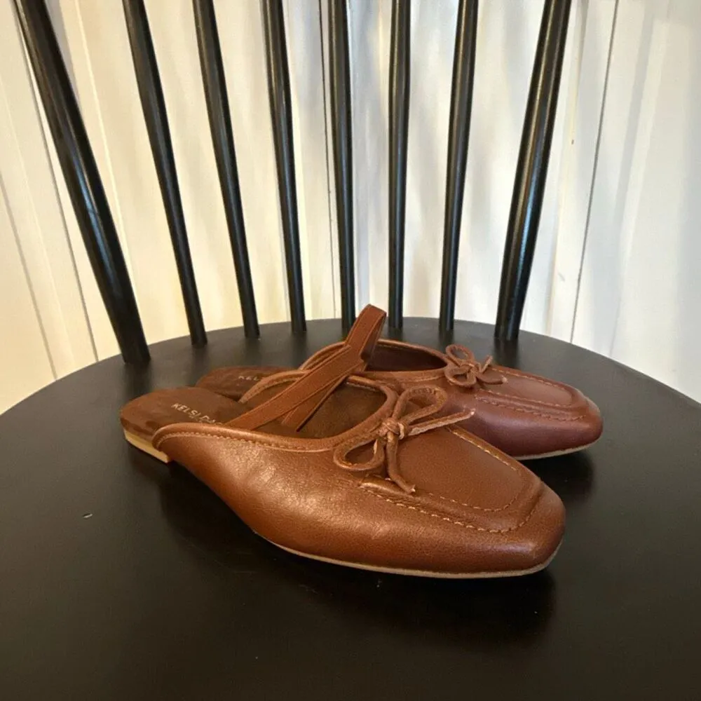 Kelsi Dagger square toe chocolate brown flats size with strap 6 - Image 8