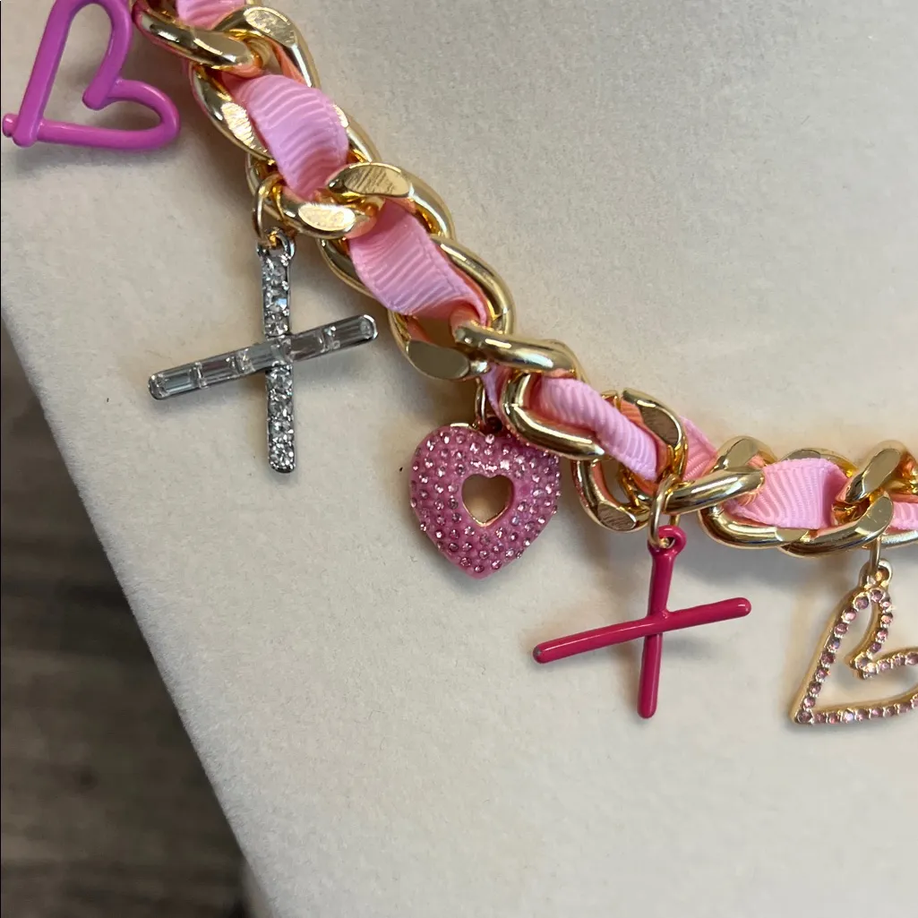 Betsey Johnson | Pink Ribbon & XOXO Necklace 💖 - Image 7
