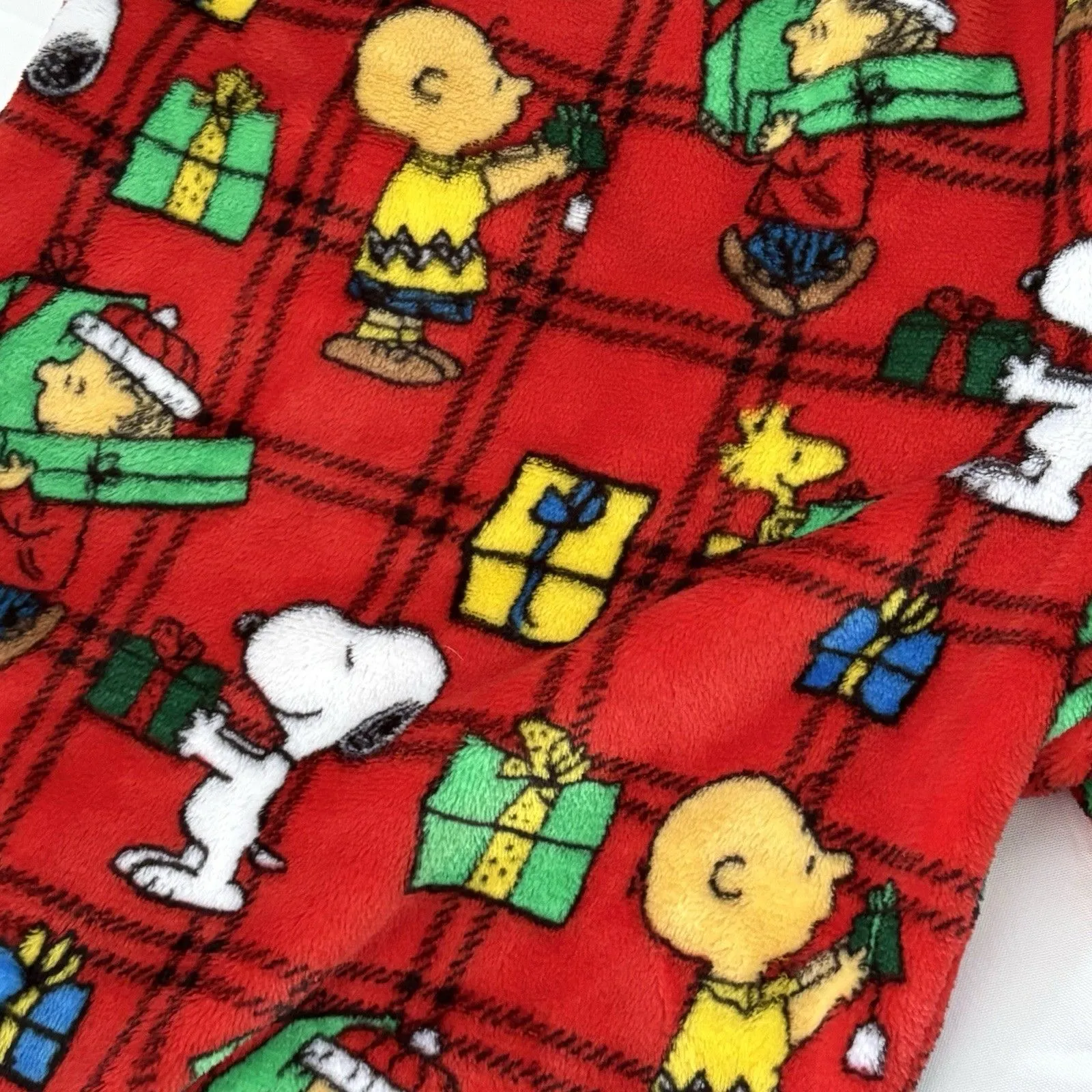 Christmas Fleece Peanuts Snoopy Pajama Pants Women Size Large Green - Image 5