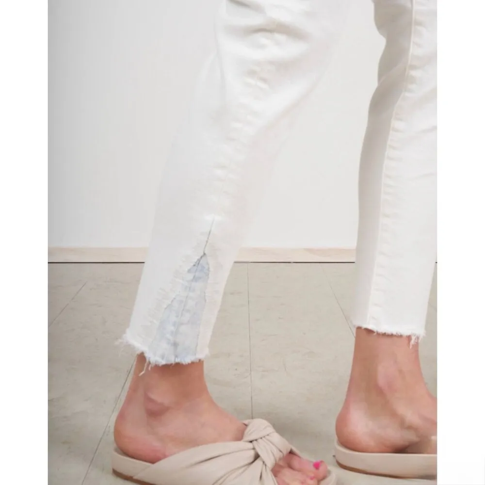 Moussy Denim Burnside Mid Rise Skinny‎ Jeans Minimalist Classic Japan White 26 - Image 2