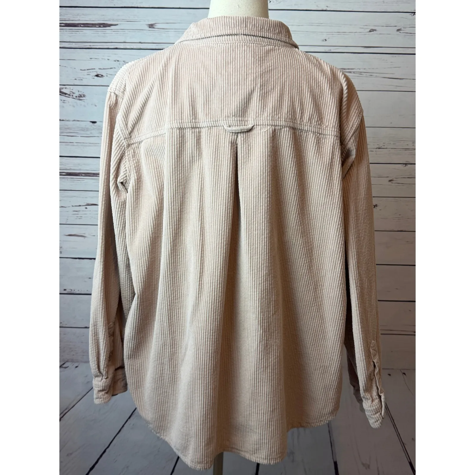 American Eagle Corduroy Button Down Shirt Oversized Long Sleeve Womens Large - Image 2