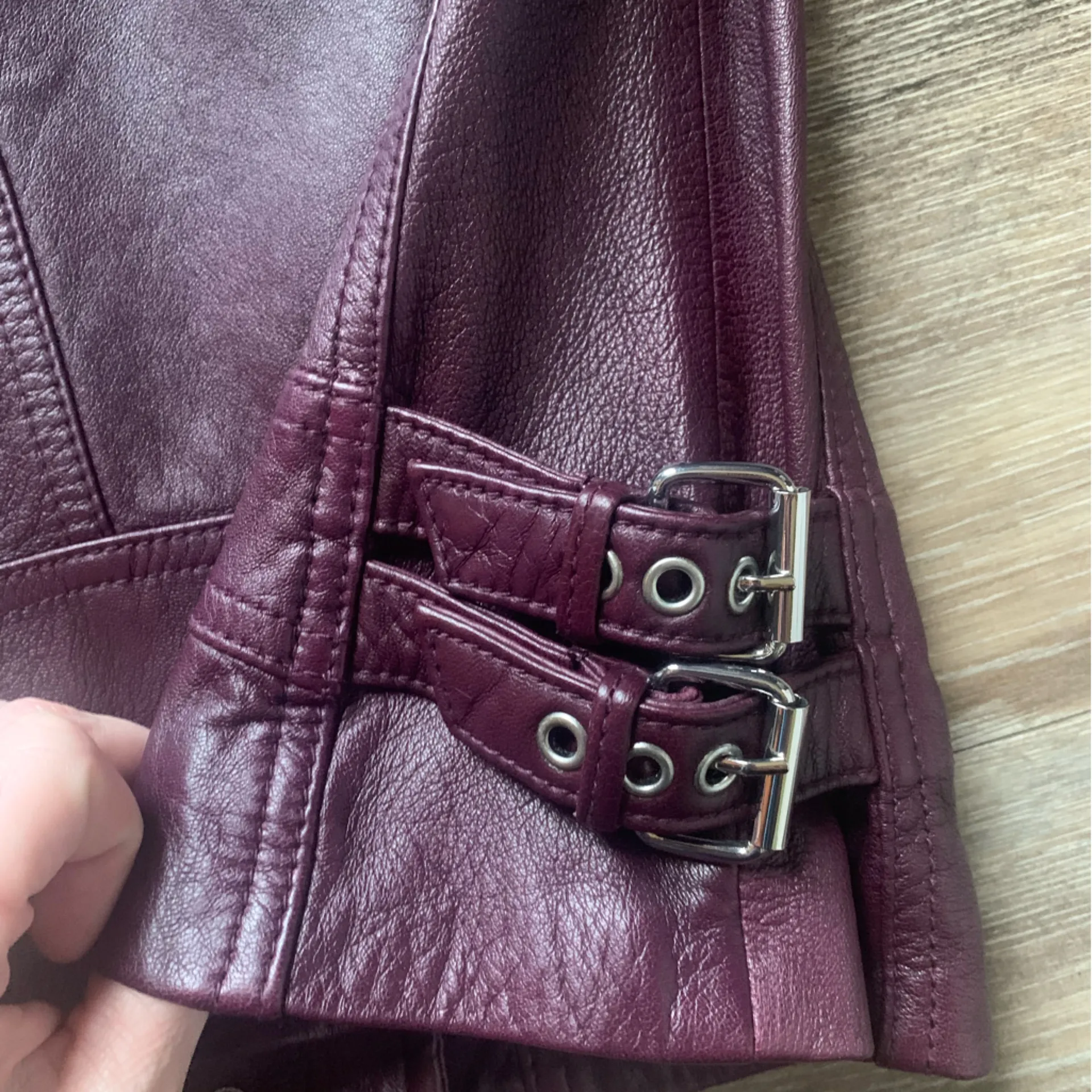 Rebecca Taylor Burgundy Purple Lamb Leather Jacket 0 - Image 8