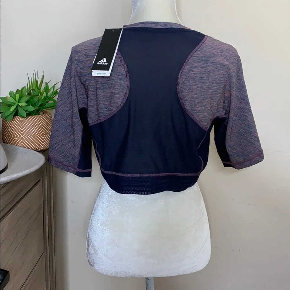 nwt //adidas space dye athletic mesh back crop top - Image 35