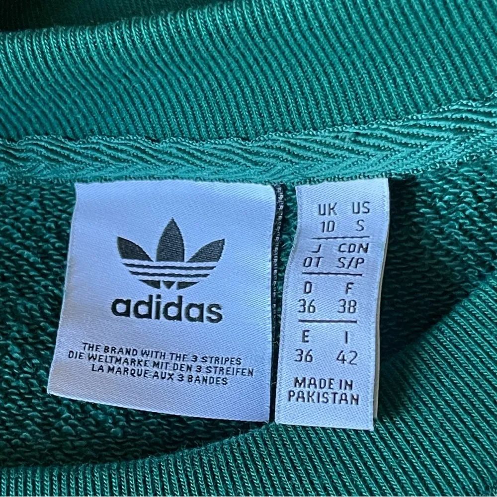 Adidas Women’s Collegiate Crewneck Oversized Sweatshirt Size S Embroidery Green - Image 9