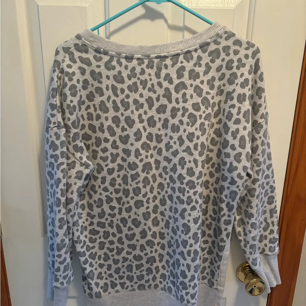 90 Degree By Reflex Textured Gray Sweater Size M - Image 3