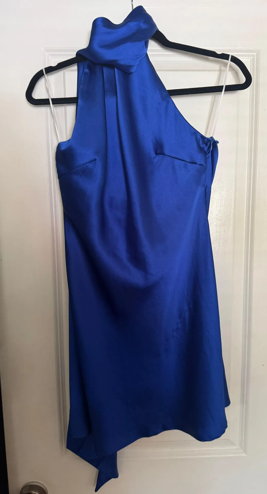Luxe Arrival Satin Mini Dress Cobalt Blue - Image 6