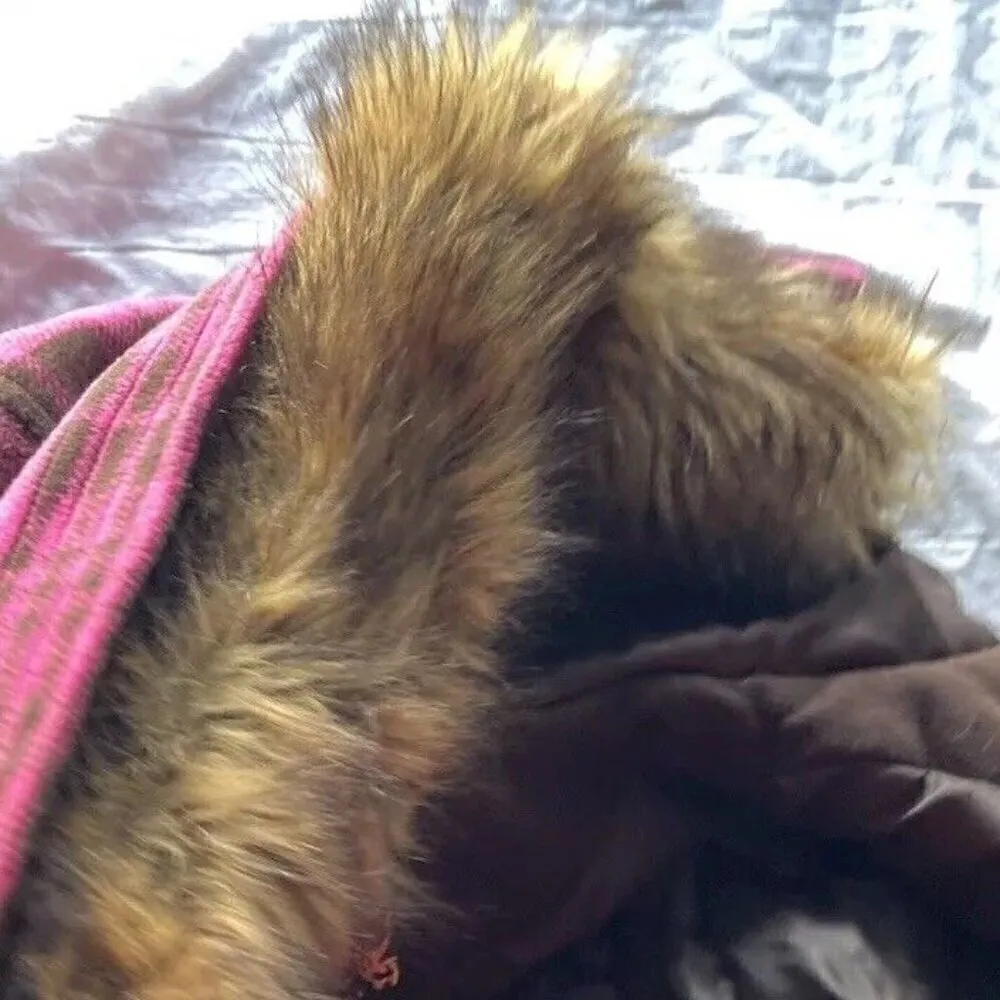 Vintage Coogi Women’s XL Plaid Wool Blend Hooded Full Zip Jacket Pink Brown Y2K - Image 12