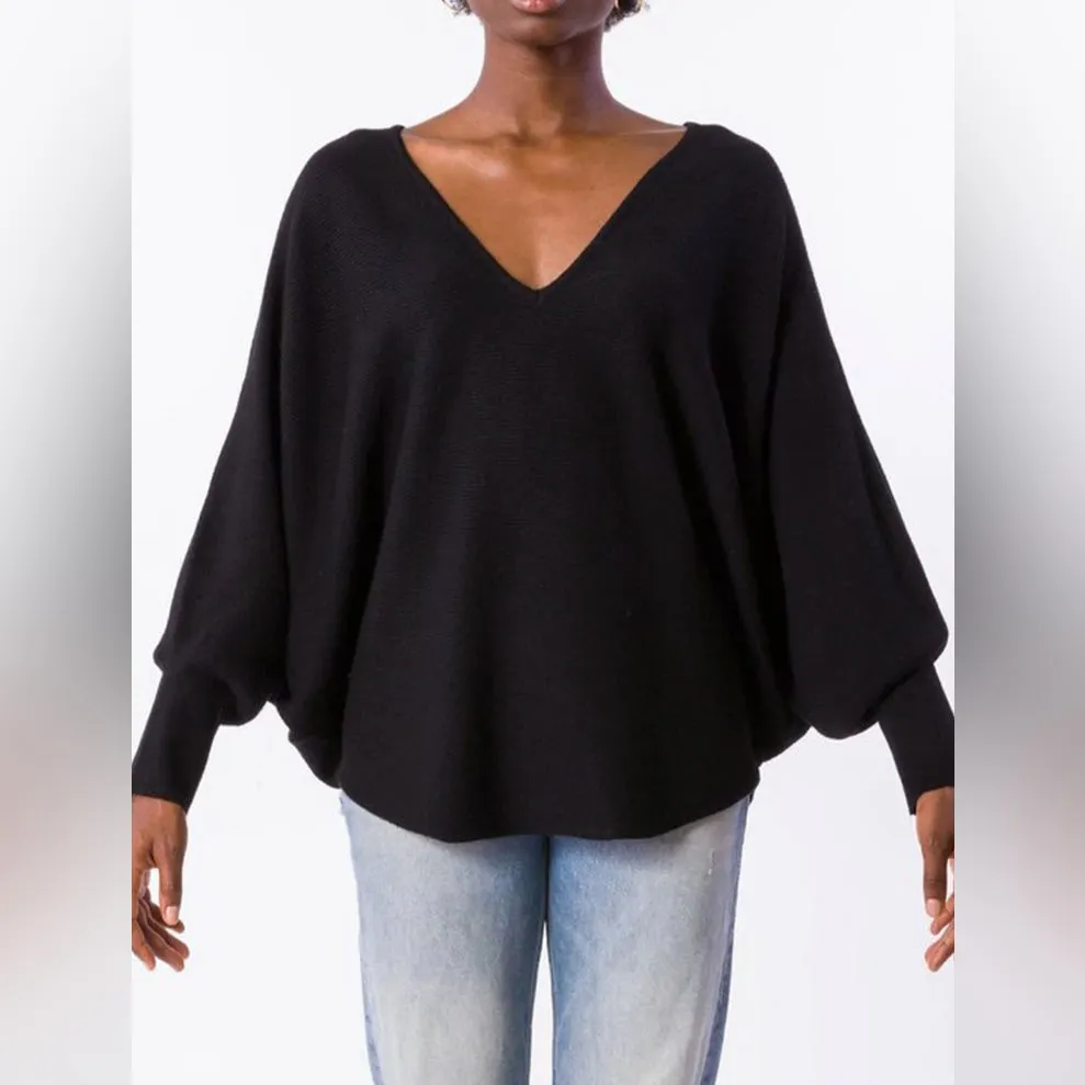 Kerisma Ryu Black V-Neck Thin Sweater Top size Small/Medium - Image 3