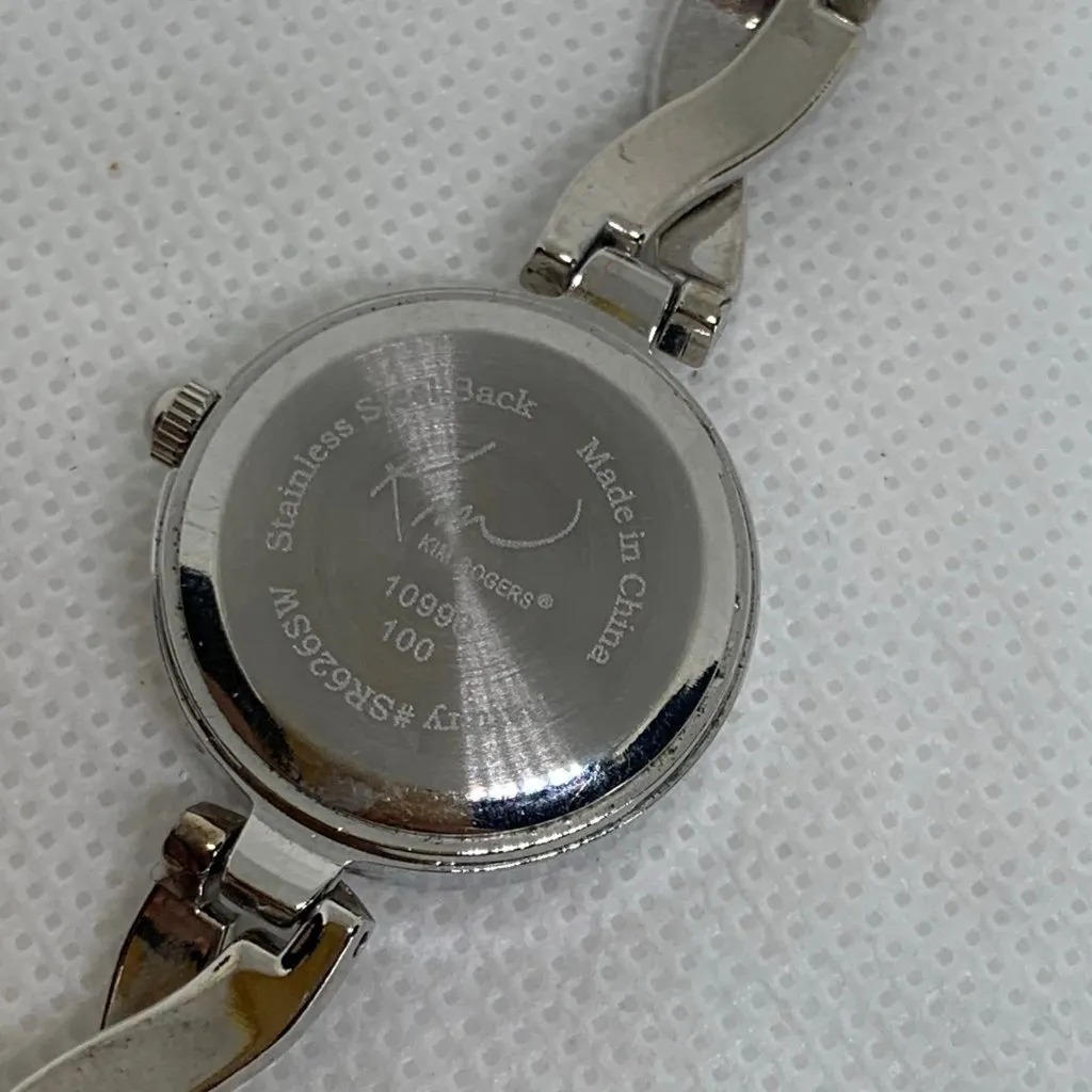 Kim Rogers silver tone women watch 22mm round case quartz analog 6” running - Image 6