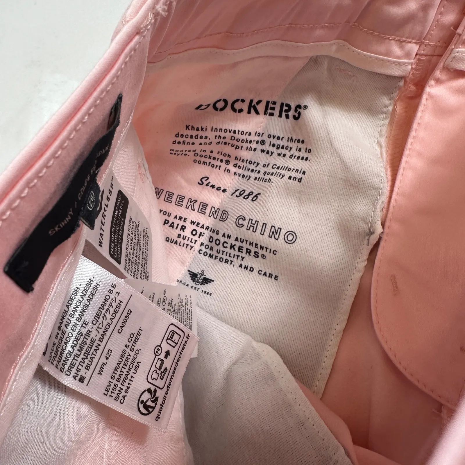 NWT Dockers Weekend Chino Womens W25 Pink Skinny Stretch Pants - Image 13