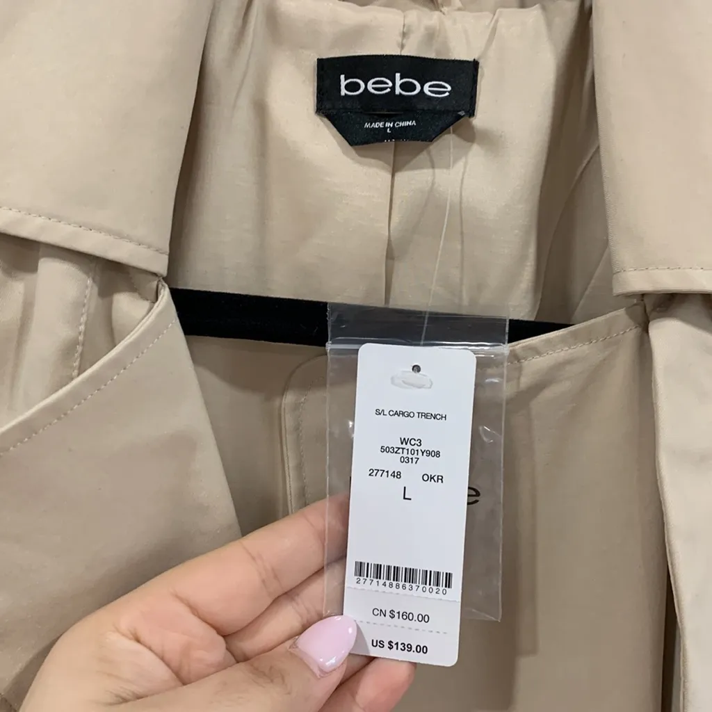 Bebe NWT  cargo trench - Image 4