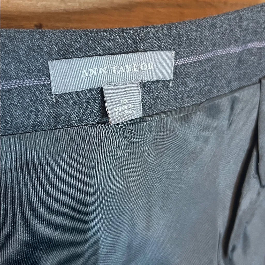 Ann Taylor Wool V Checker Pleat Midi Skirt Business Casual Professional 10 - Image 7