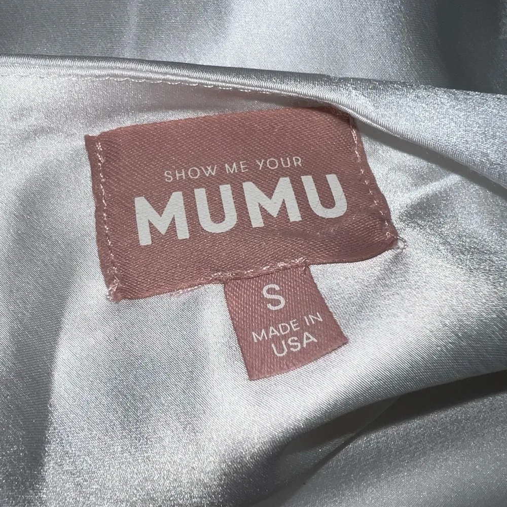 Elegant New Show Me Your Mumu Jasmine White Satin Halter Dress! - Image 7