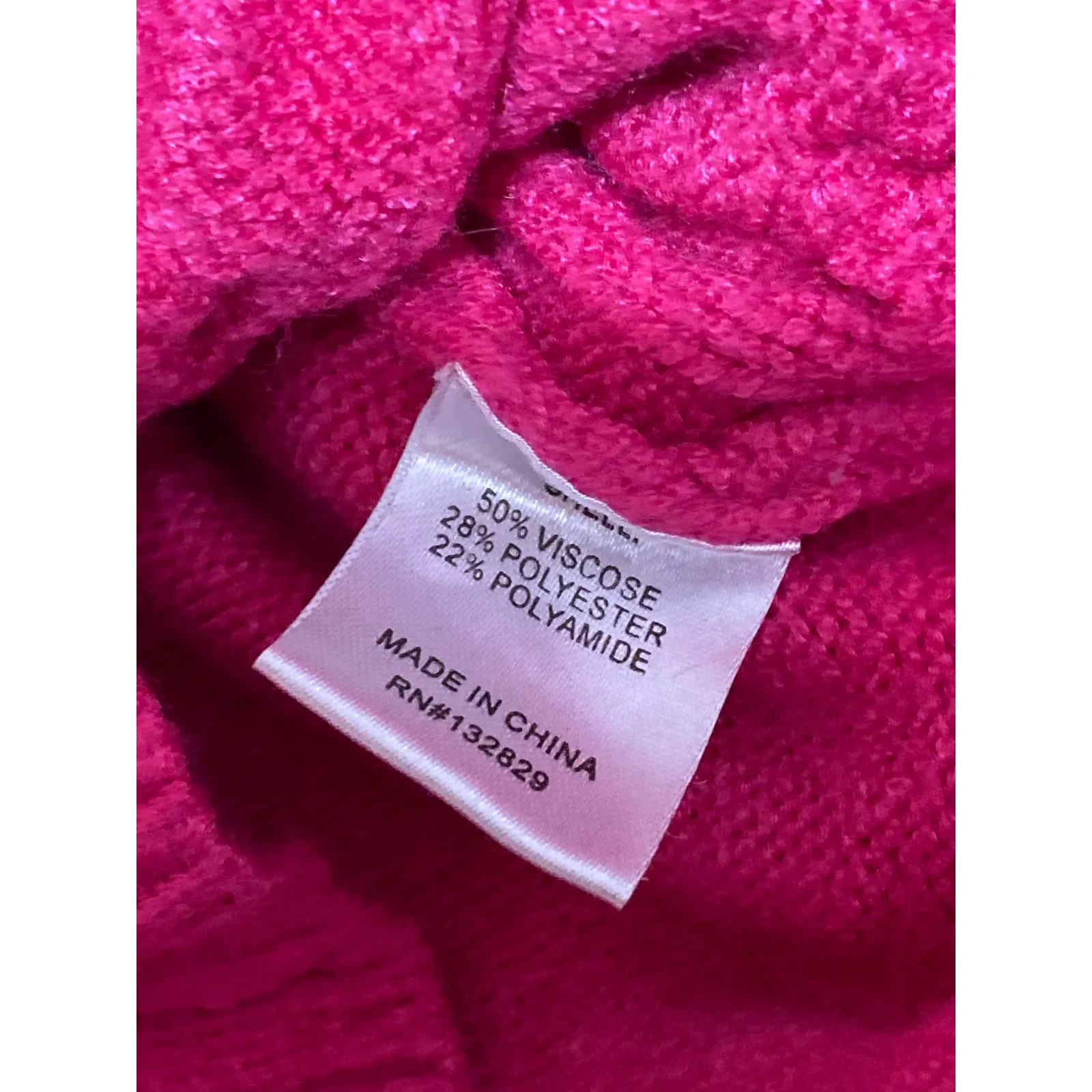 Majorelle Jessica Pink Cold Shoulder Long Sleeve Cable Knit Crop Sweater Top M - Image 5