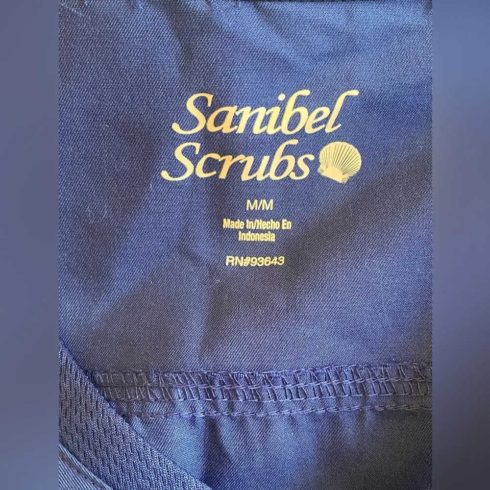 Women's Sanibel Scrubs Blue Scrub Top Shirt Medical V - Image 4