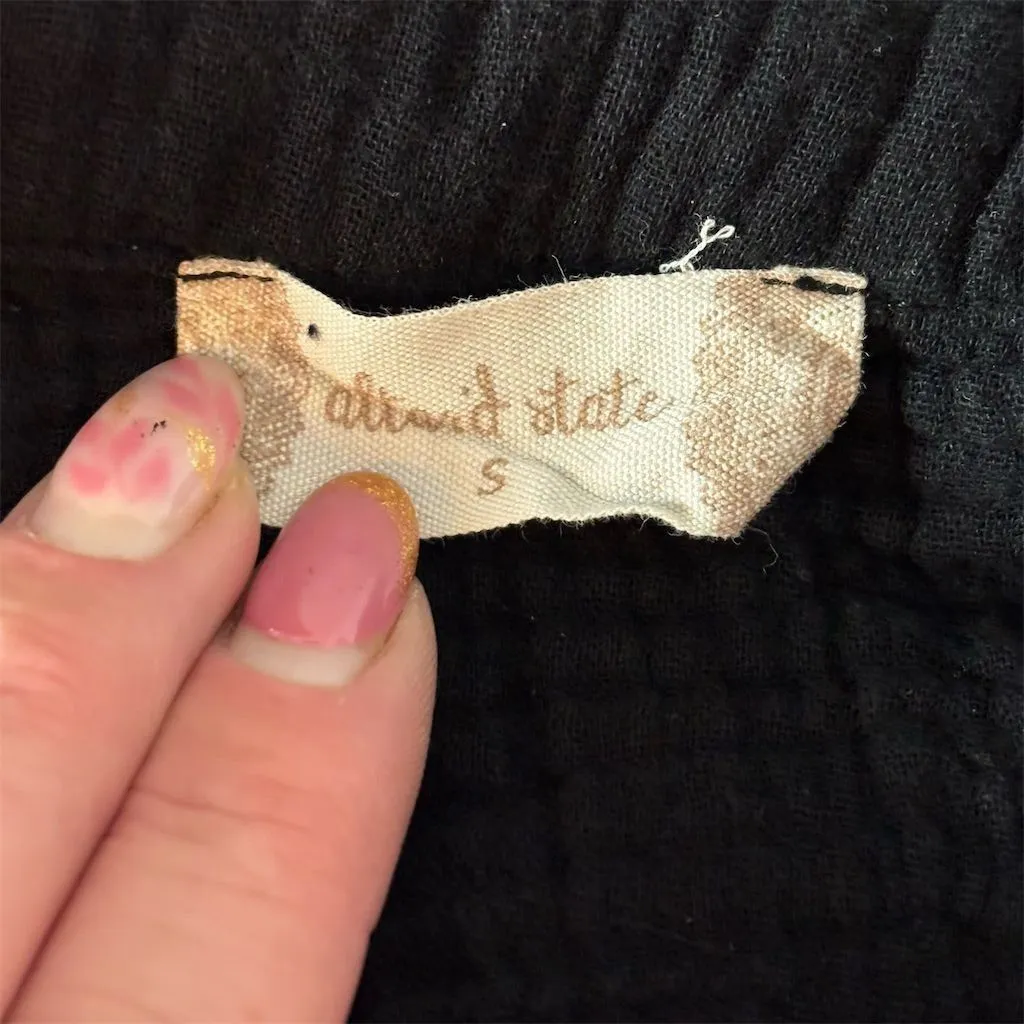 Altard State Women's Black Button-Up Top w/‎ Drawstring Size S Casual - Image 5