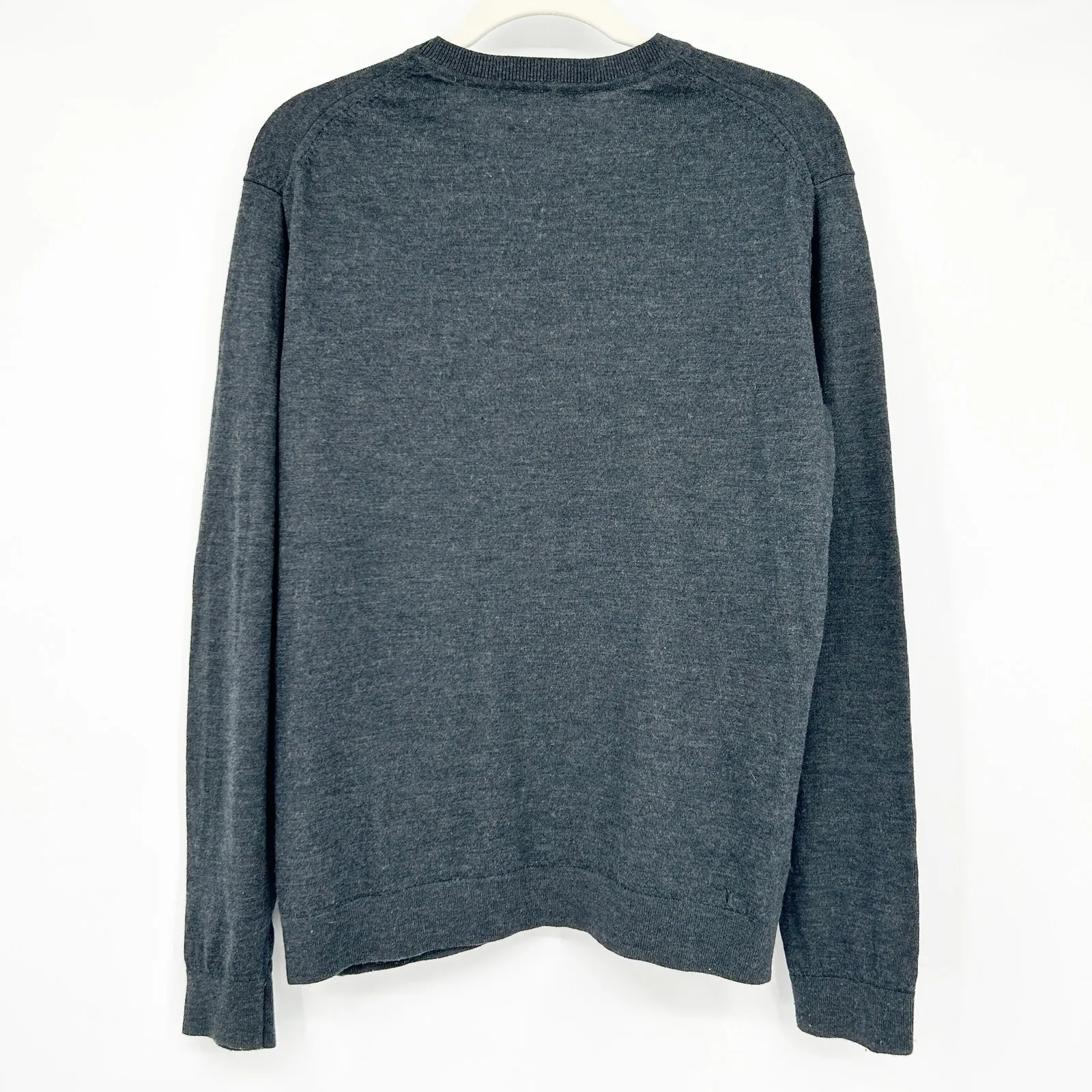 A/X Armani‎ Exchange Womens 100% Merino Wool Pullover Knit Sweater Size L Gray - Image 5