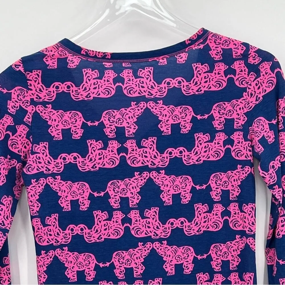 Lilly Pulitzer Palmetto V neck Pack your Trunk elephant long sleeve top XXS - Image 6