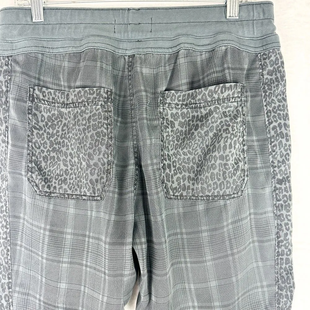Anthropologie Nomad Joggers Size Small Petite Gray Plaid Leopard Tencel Lyocell - Image 7