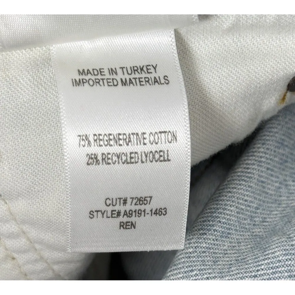 AGolde Ren High Rise Wide Leg Light Blue Jeans Smash 32 Grunge Designer NWT - Image 14