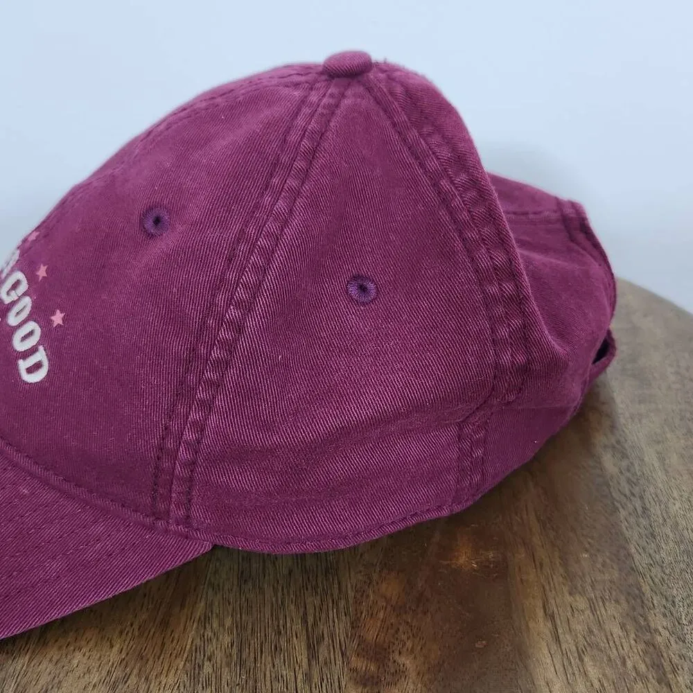 Life is Good Burgundy Vintage Style Baseball Cap One Size Oxblood Baseball Cap - Image 3