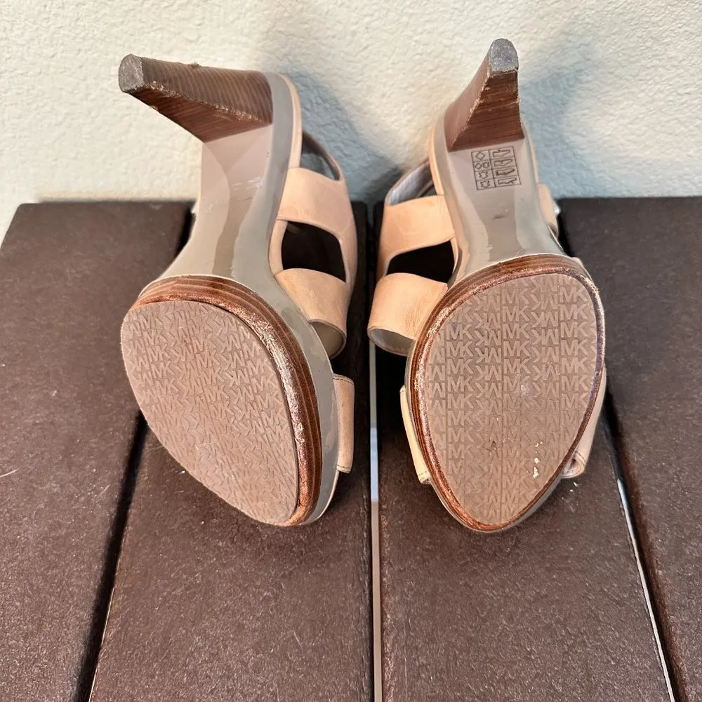 MICHAEL KORS Platform Neutral Sandals Heels - 8.5 - Image 11