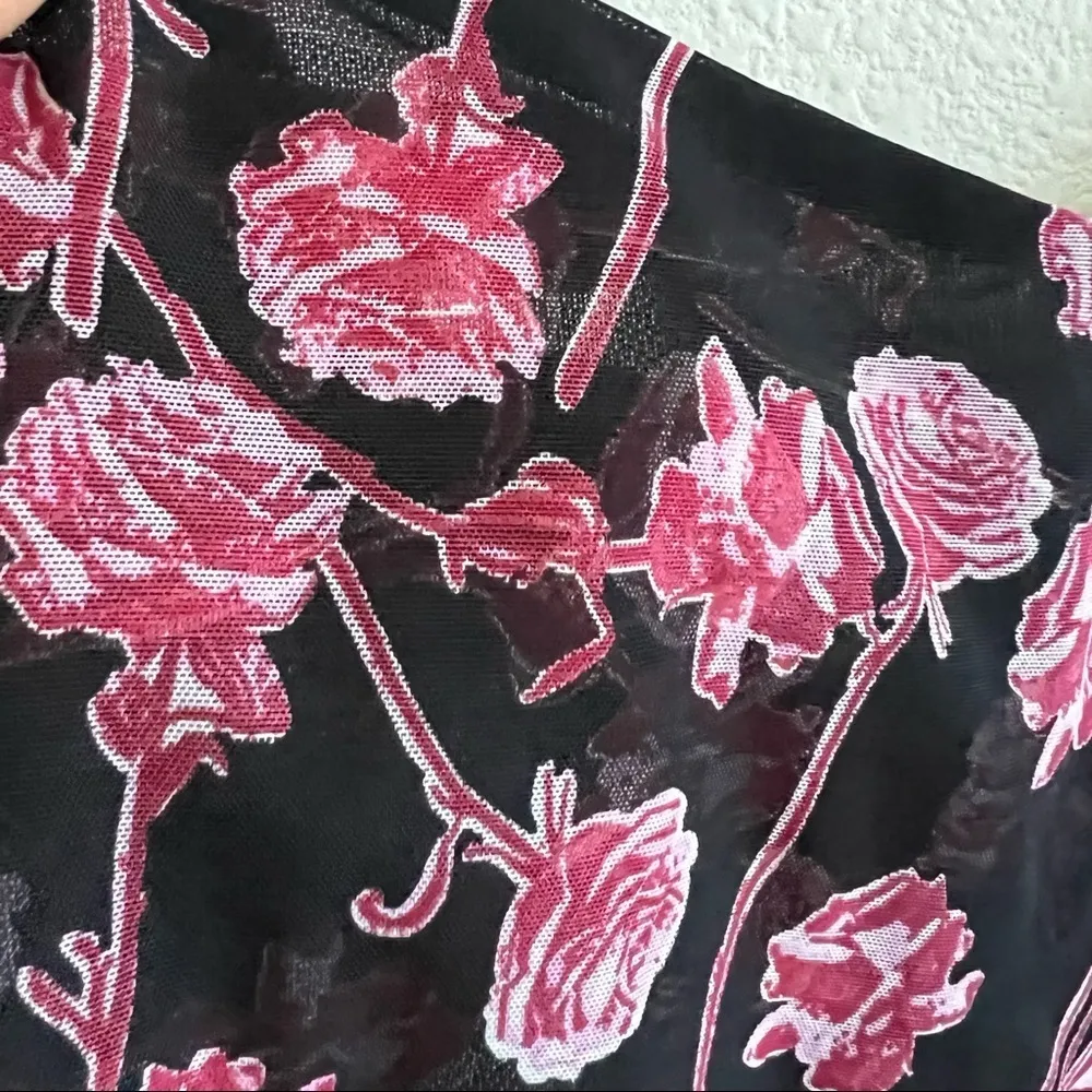 NWT Calvin Klein One Mesh Floral Pull On Bralette Adj Straps Romantic Pink Large - Image 5