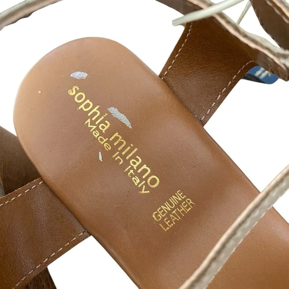 Sophia Milano Made Italy Tan Suede Block Heel Sandals size 8 NWTs - Image 7