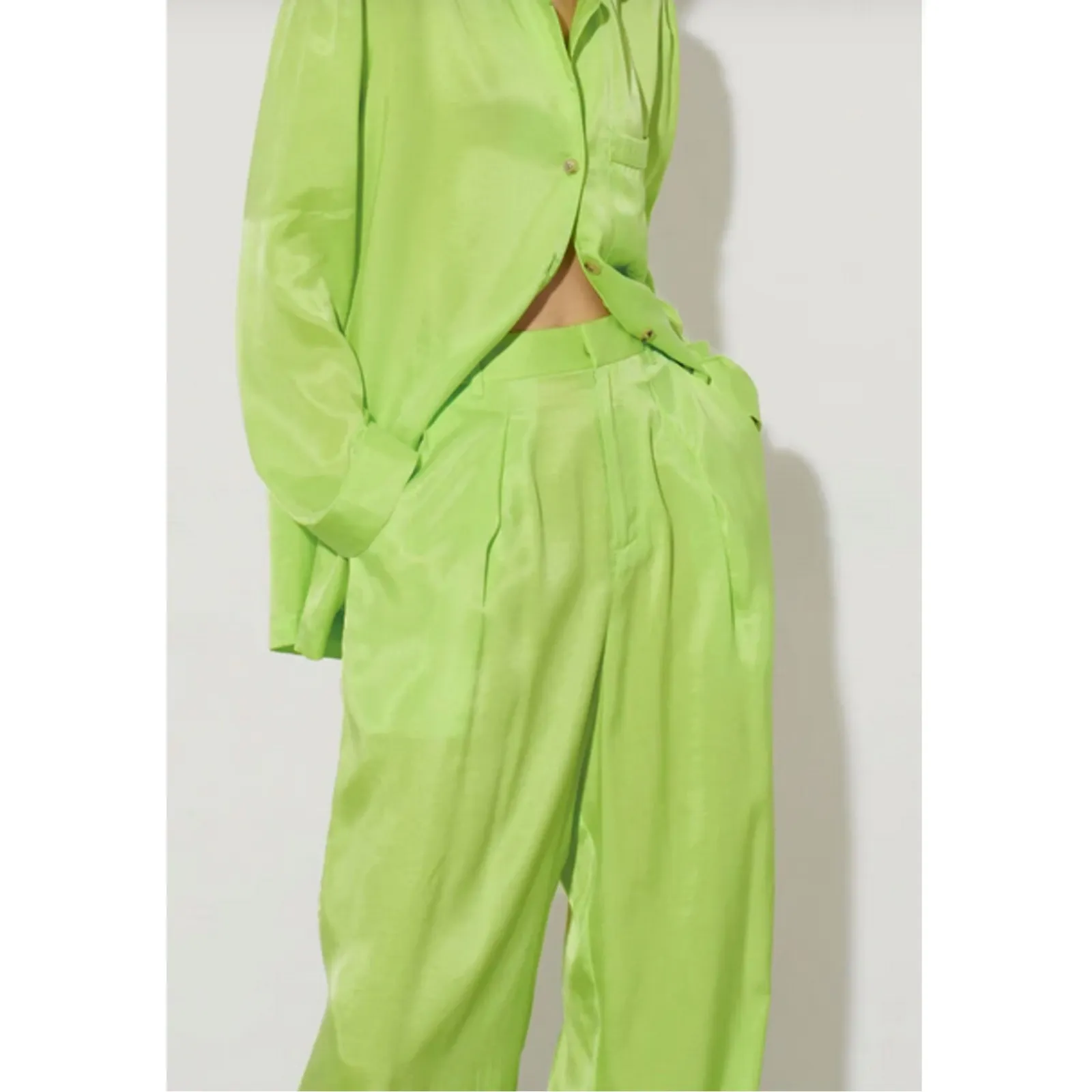 New! Mara Hoffman Marella Pant in Chartreuse Sz 4 $375‎ - Image 2