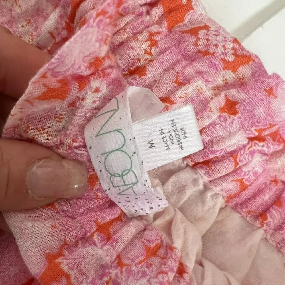 Abound PaperBag floral mini Skirts size MEDIUM Coral Pink Bohemian skirt - Image 11