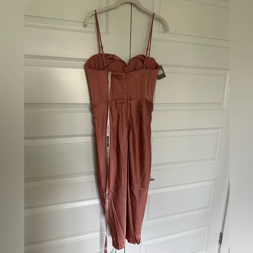 House of CB Myrna Rose Satin Corset Slip‎ Dress - NWT Large - Image 6