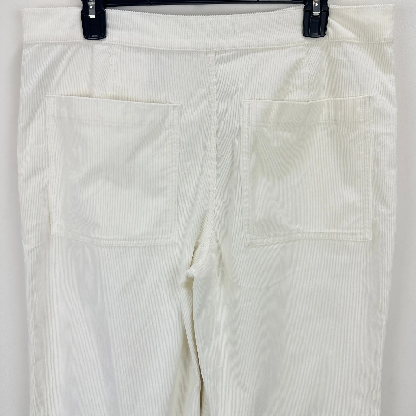 Madewell The Emmett Wide Leg Pant Corduroy Welt Pocket High Rise Ivory US 31 NWT - Image 13