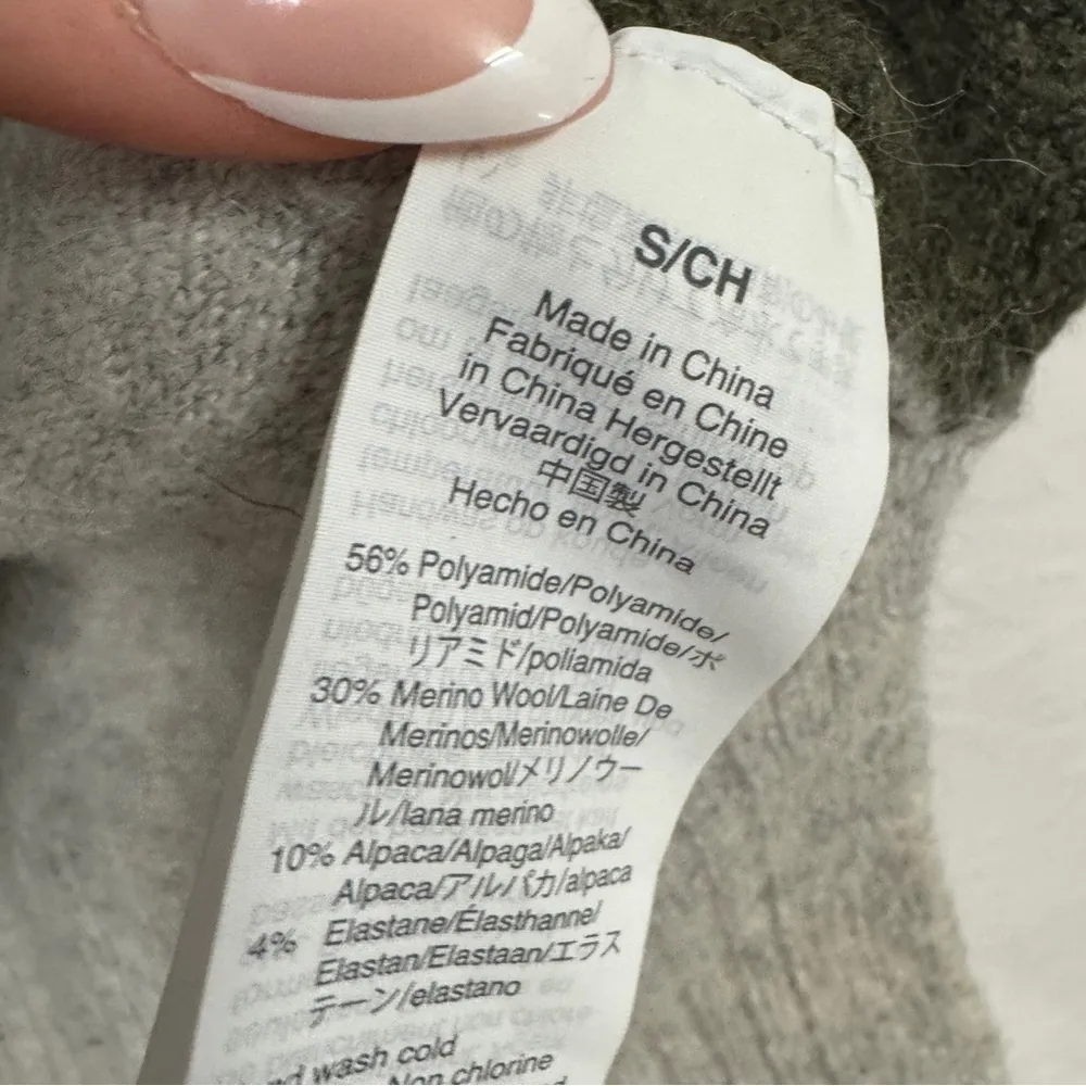 Madewell Green & Tan Merino Wool & Alpaca Blend Sweater Womens S Balloon Sleeve - Image 5