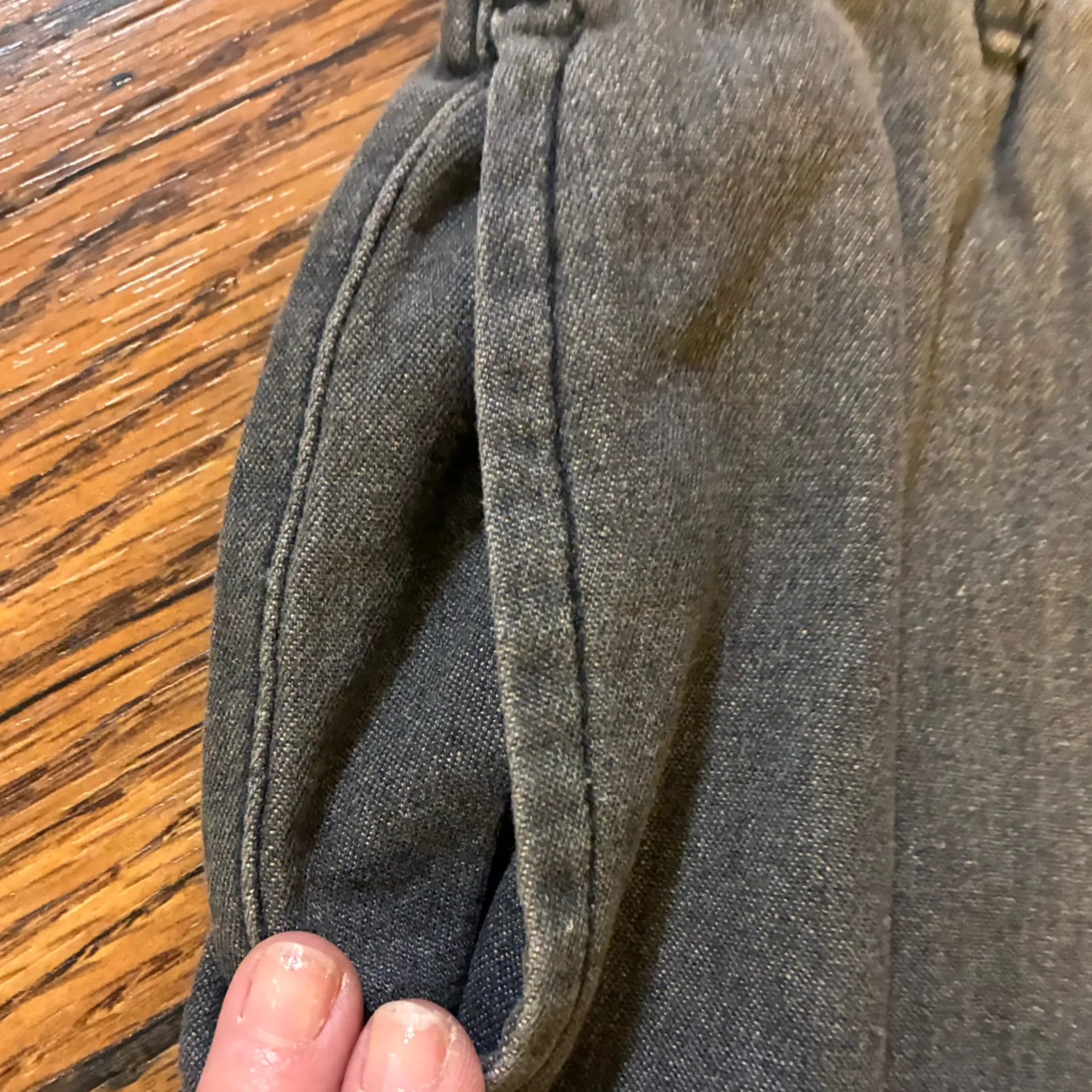 NWOT three bird nest extreme wide leg Charcoal Elastic Waist Jean/Trousers Gray Size undefined - Image 6