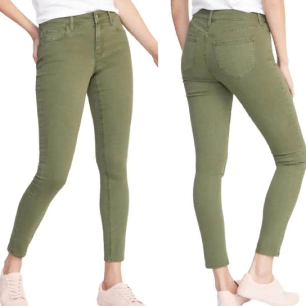 Old Navy Rockstar Mid Rise Ankle Jeans Olive Army Green Women's Size 4 - Image 7