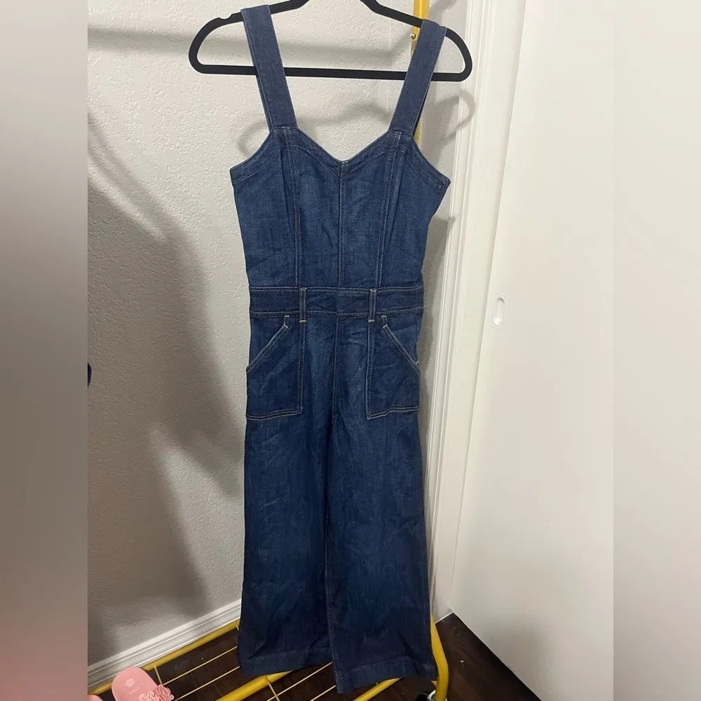 7 FOR ALL MANKIND Denim Culotte Jumpsuit - Image 3