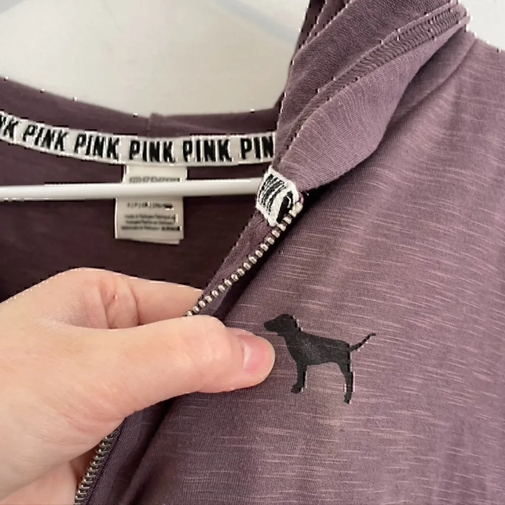PINK VS VICTORIA'S SECRET Purple 1/4 Zip Lightweight Pullover Hoodie Sweatshirt - Image 6