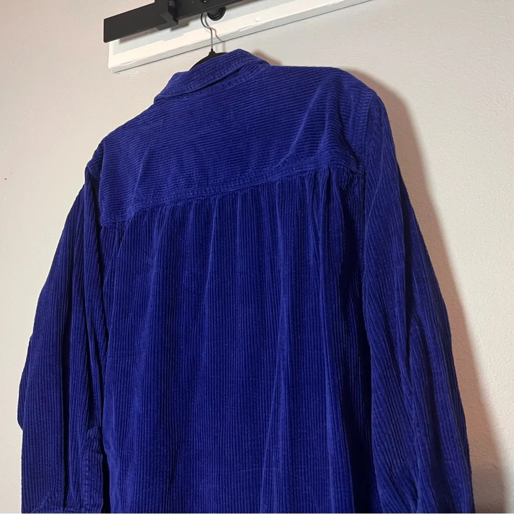 Venezia Jeans Corduroy Zip Up Shirt Jacket Shacket Blue Size 18 20 Cotton - Image 8