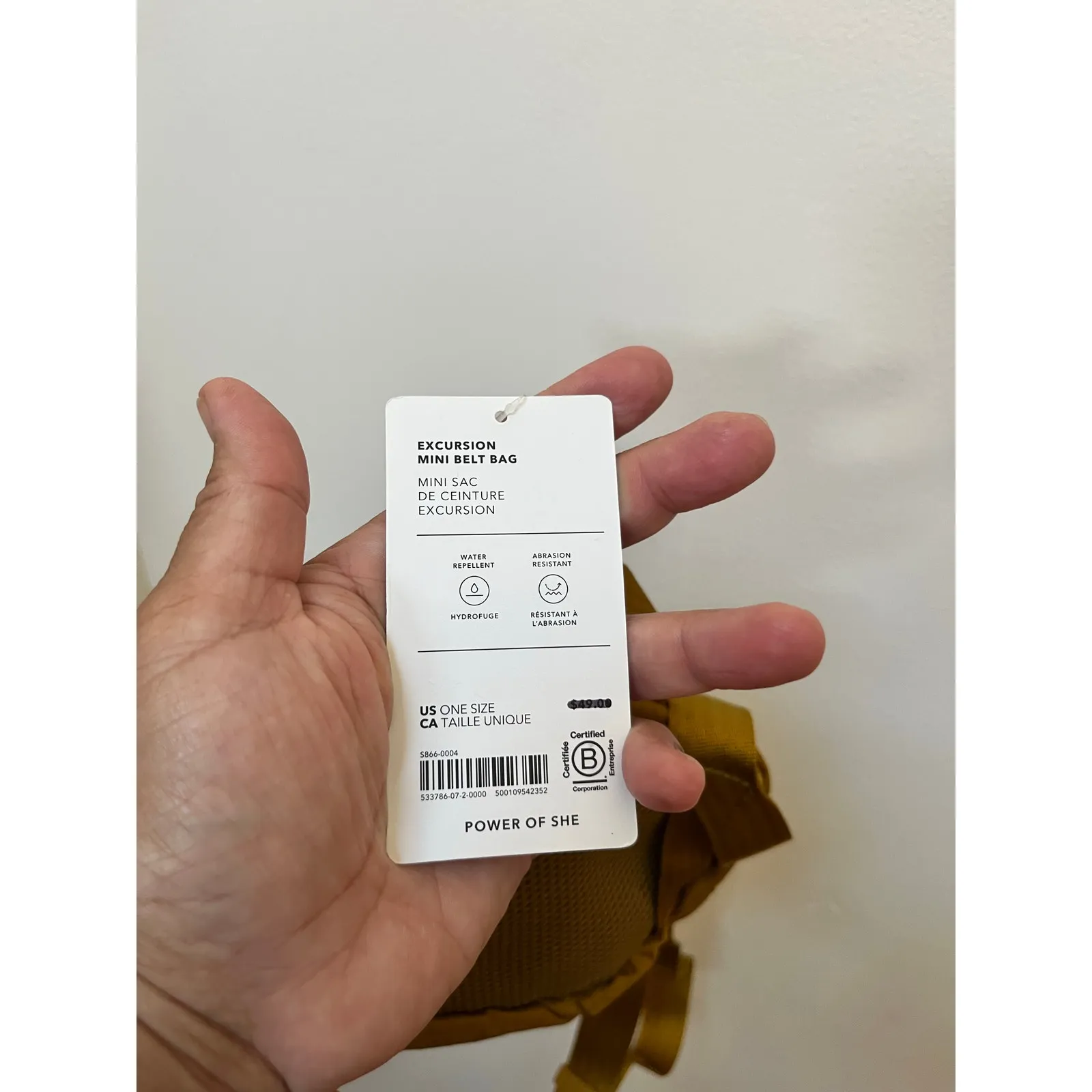 Athleta New Excursion Crossbody Beltbag Water Repellent Ripstop Mustard Yellow - Image 7