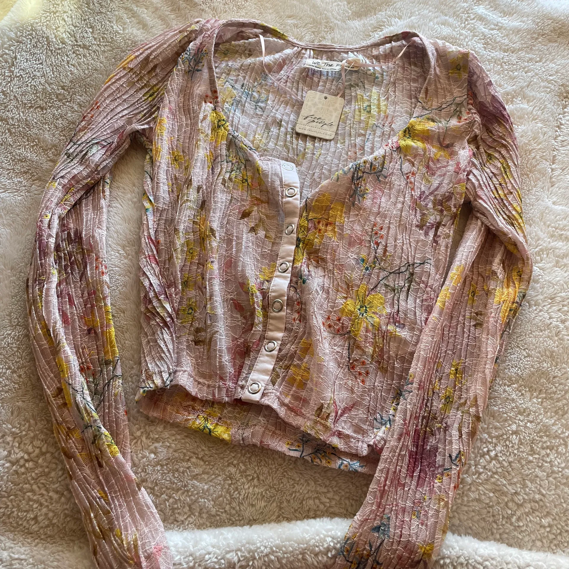 Free People Floral Sheer Angelina Top Nwt Xs - Image 2